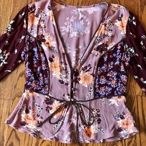 Free People Floral Blouse, Small
